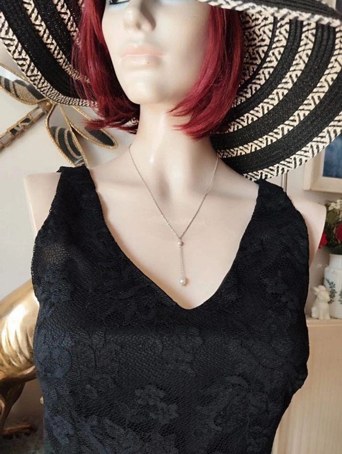 🖤Robe Dentelle Résille Fleurie T32/34 Caroll🖤 - photo numéro 4