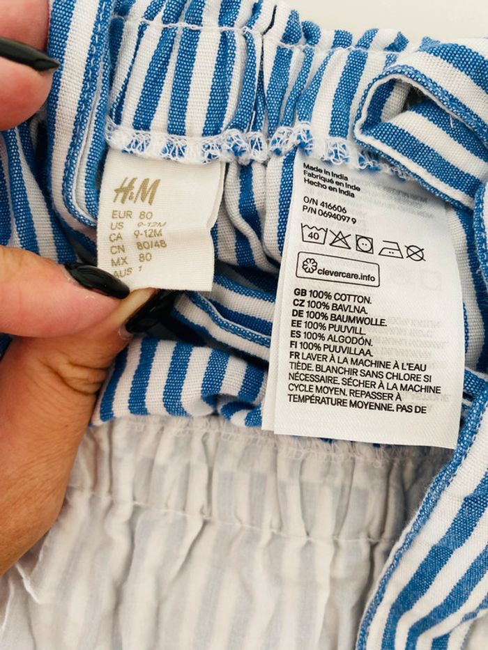 Robe salopette à rayures H&M 80 cm - photo numéro 4