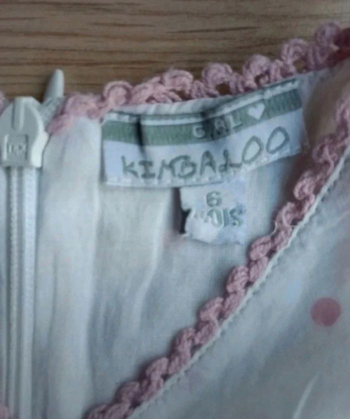 robe blanche à pois rose kimbaloo 6 mois - photo numéro 3