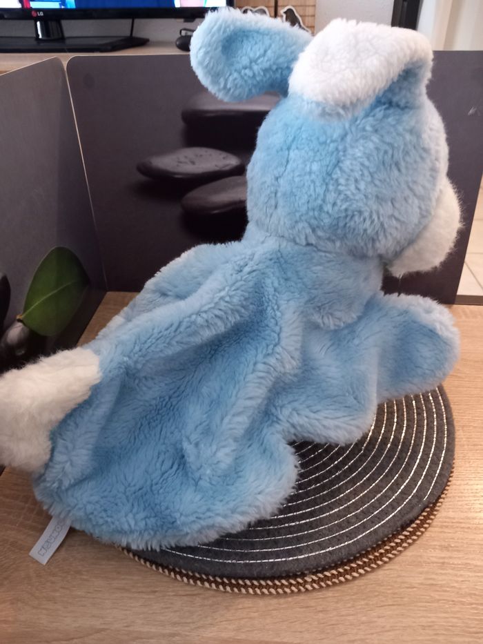 Peluche lapin nounours vintage bleu range pyjama 40cm - photo numéro 3