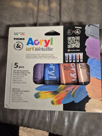 5 tubes de peinture acrylique métallisée neuf 