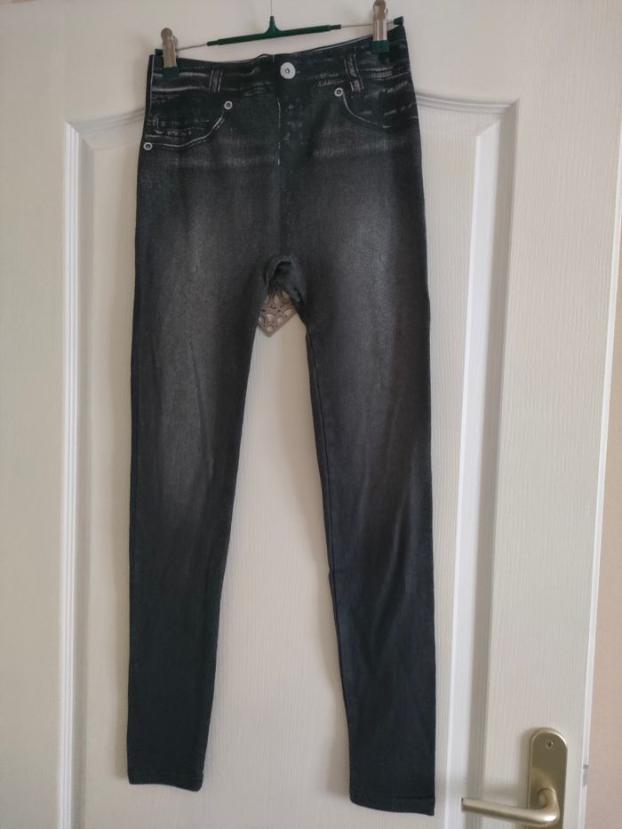 Legging femme effet jeans taille 36 en bon état