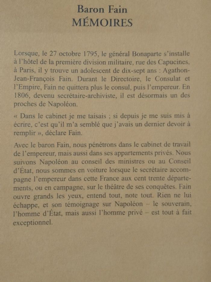 Baron Fain - Mémoires - photo numéro 3