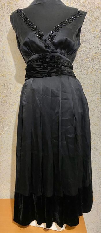 Robe vintage Catherine Gerard satin velours soie 36