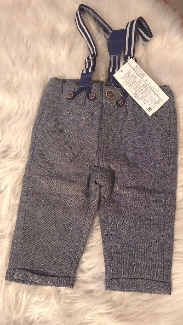 (Neufs non portés) 🏷🏷🤩😍💙superbe ensemble  Polo ml et pantalon doublé 3 mois garçon 💙😍🤩 - photo numéro 5