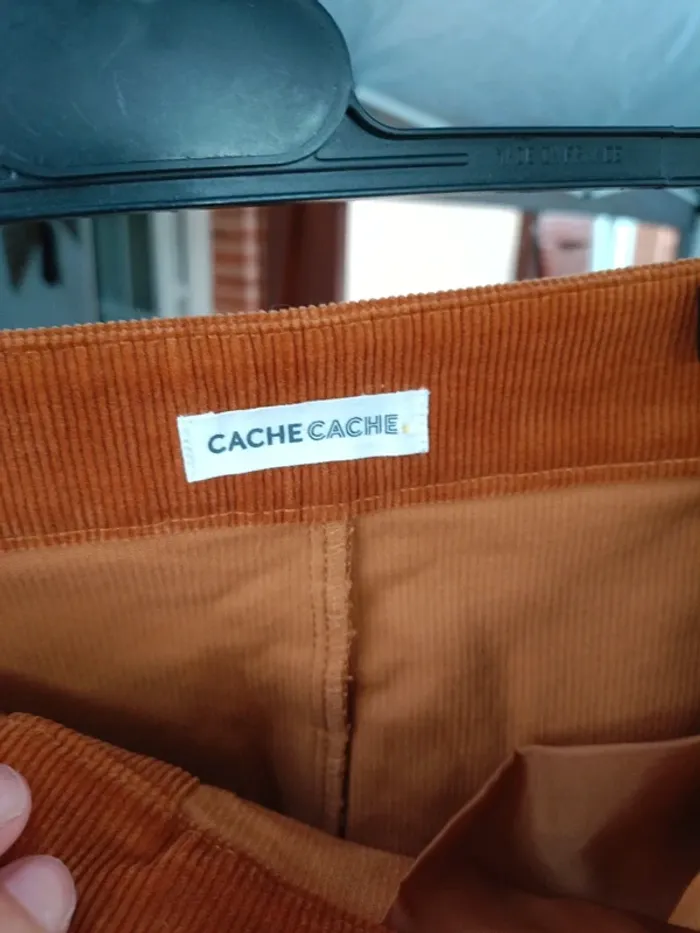Jupe cache cache velours ocre - photo numéro 5