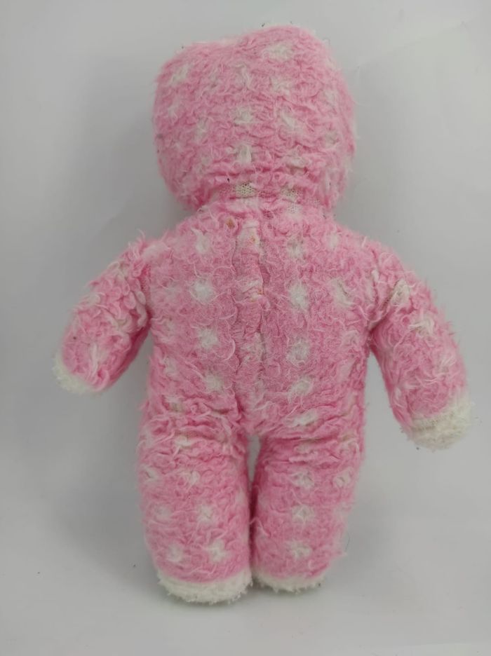 Poupée Chiffon Fuzzy Doll Rose et blanc Vintage 60' - photo numéro 2