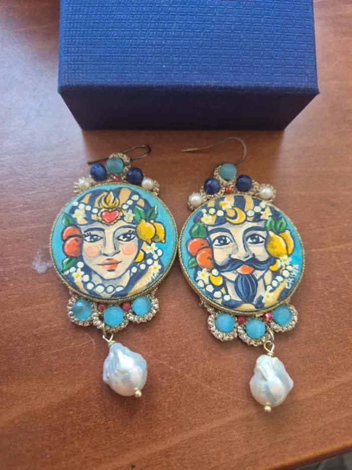 Boucle d oreille sicilienne tête de maure