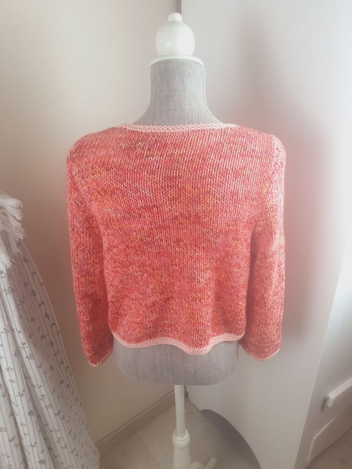 Gilet Chiné corail orangé T 8/ 10 anss - photo numéro 3