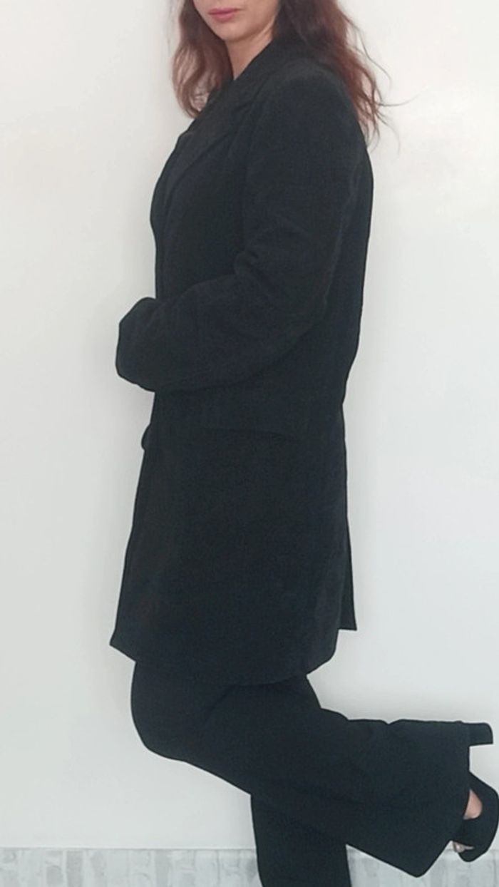 Manteau d hiver noir touché daim homme taille L - photo numéro 6