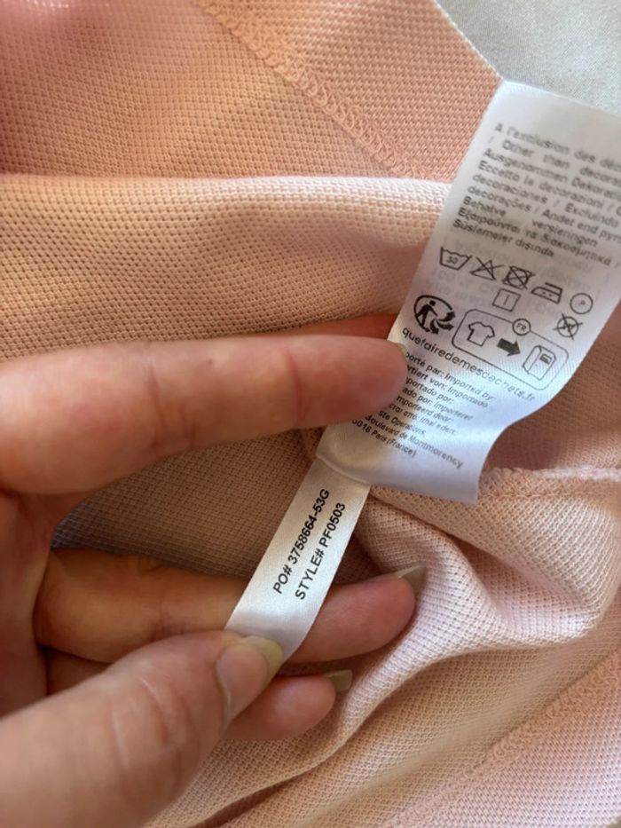 Polo Lacoste femme M (38) slim fit – rose pâle – 100% coton – comme neuf - photo numéro 8