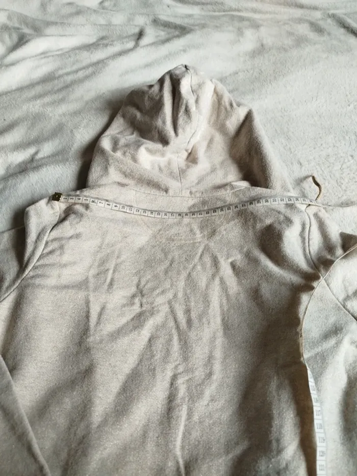 Gilet à capuche femme Un Deux Trois beige pailletté or - photo numéro 9