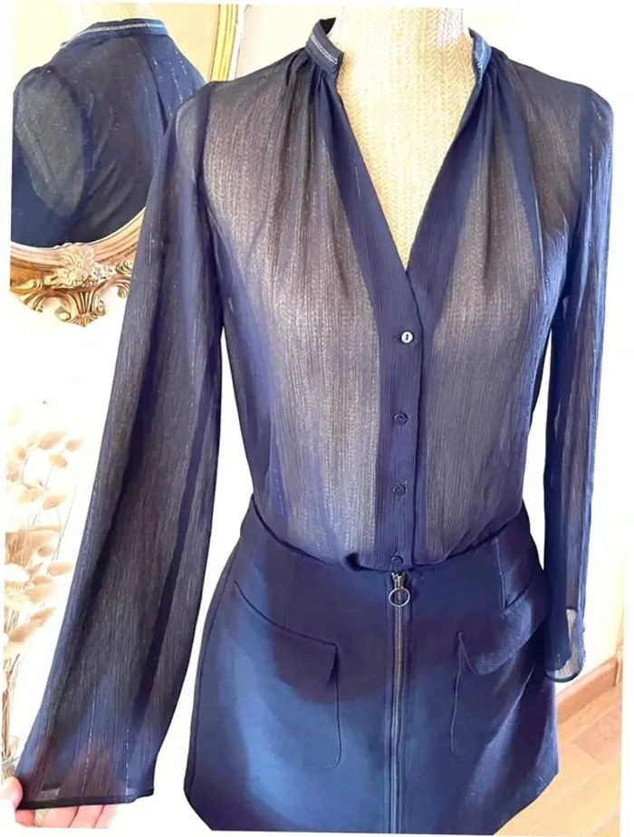 Sublime blouse chemise manche longue noir fluide Zara taille XS