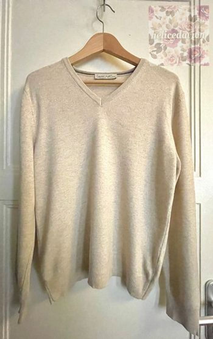 Pull tout doux taille S petit small beige chiné Italie