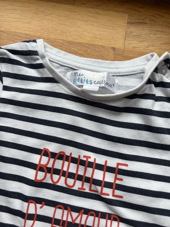 Lot 2 t-shirts MC mes petits cailloux 18 mois garçon - photo numéro 3