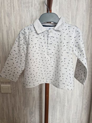 Polo manches longues bébé 24 mois Mots d'enfants Coton