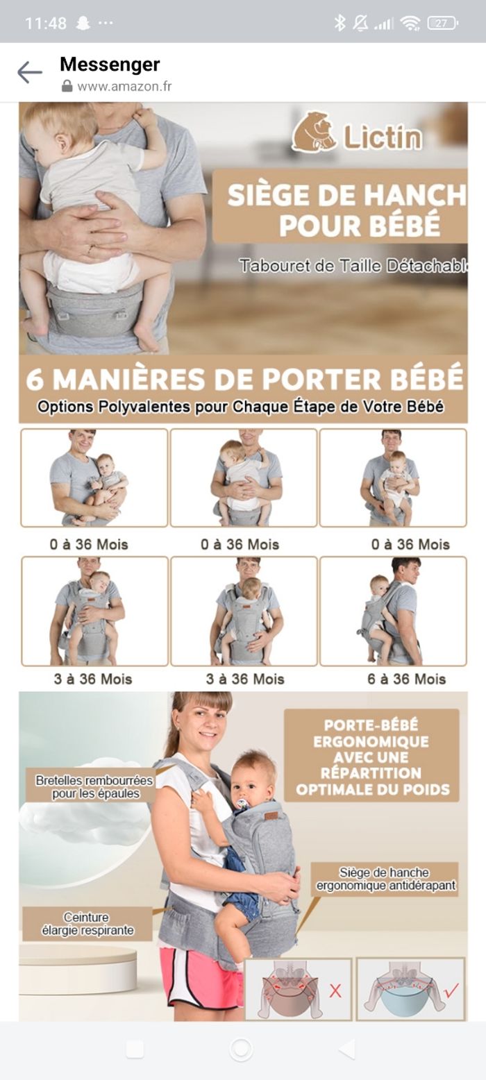 Porte bébé ergonomique 6 en 1 - photo numéro 3