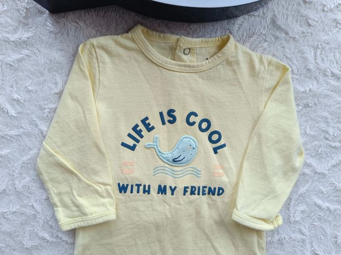 Pyjama grenouillère été léger Mixte 6 mois Life is cool with my friend baleine - photo numéro 3
