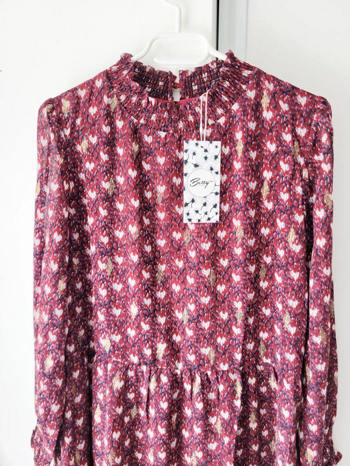 Robe courte d'été bordeaux femme – Betty London - Taille M - photo numéro 2
