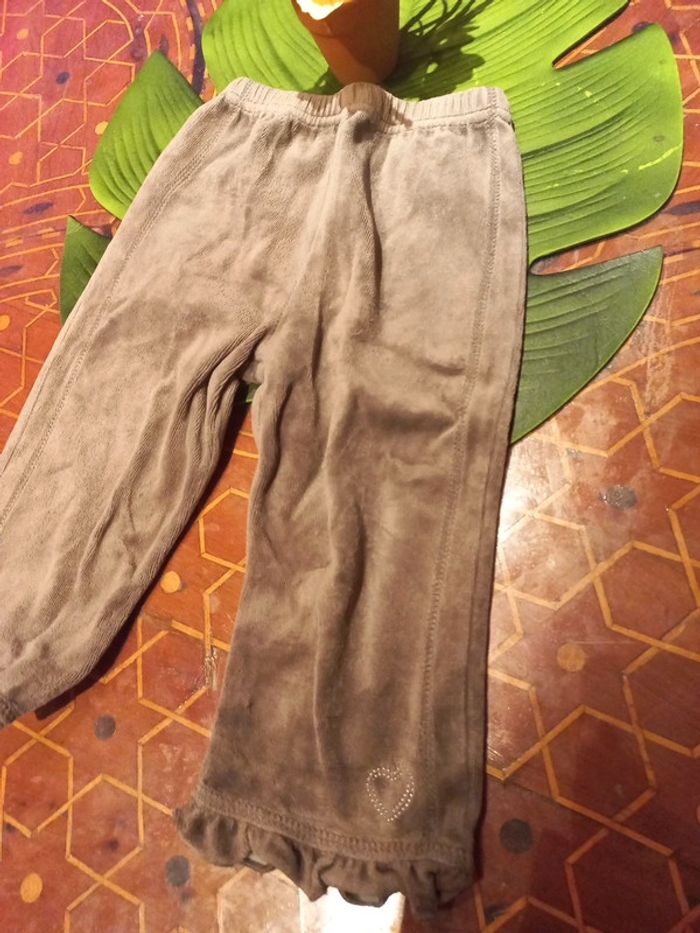 Beau bas type survêtement doux effet velours 18 mois - photo numéro 2