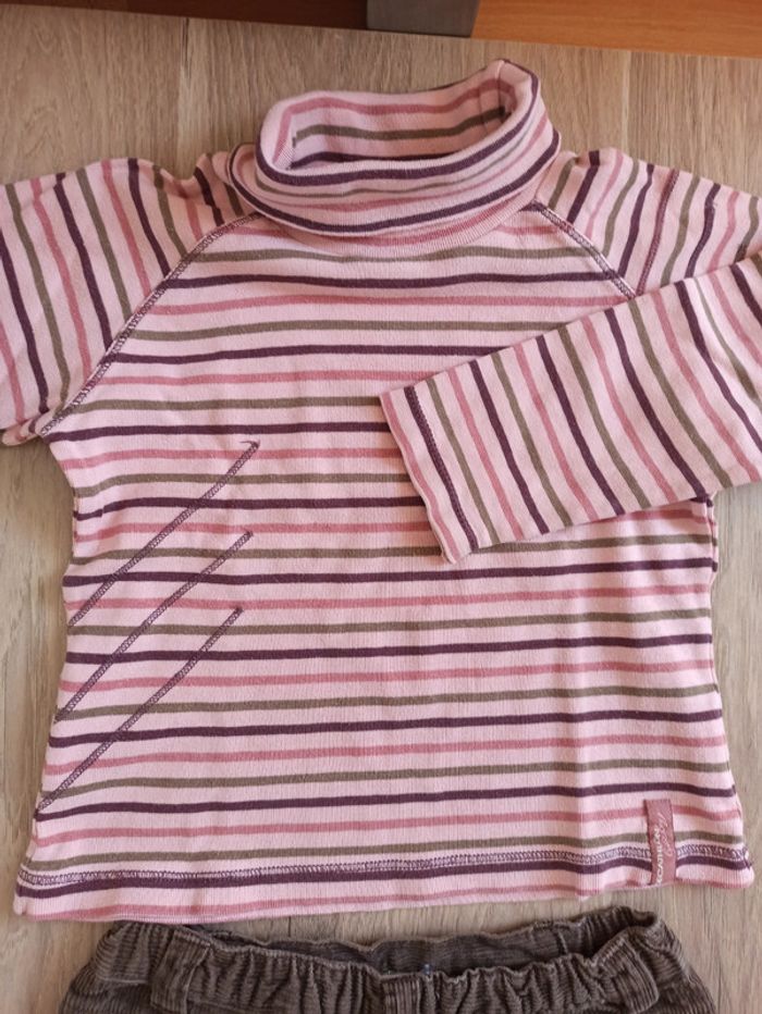 T-shirt col roulé rayé Decathlon 4 ans pantalon marron en velours okidz Vertbaudet 3 ans - photo numéro 3
