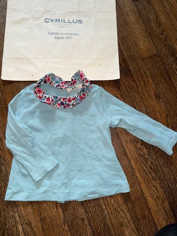 T-shirt col liberty Cyrillus  18 mois