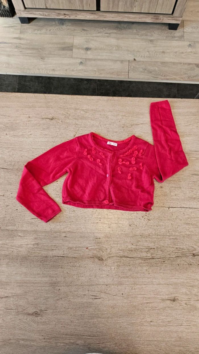 Gilet court à manches longues, fushia, Du Pareil Au Même, 10 ans, nickel - photo numéro 2