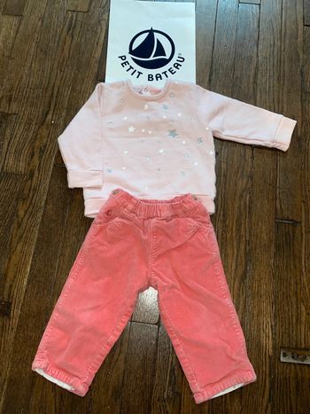 Sweat et pantalon velour petit bateau  12 mois