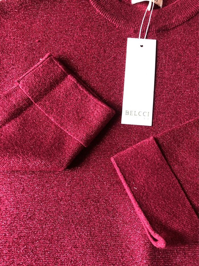 Robe fendue Bordeaux avec paillettes - photo numéro 2