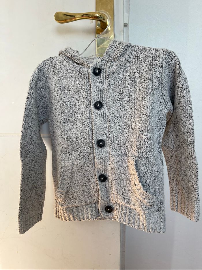 Gilet Monoprix blanc gris chiné