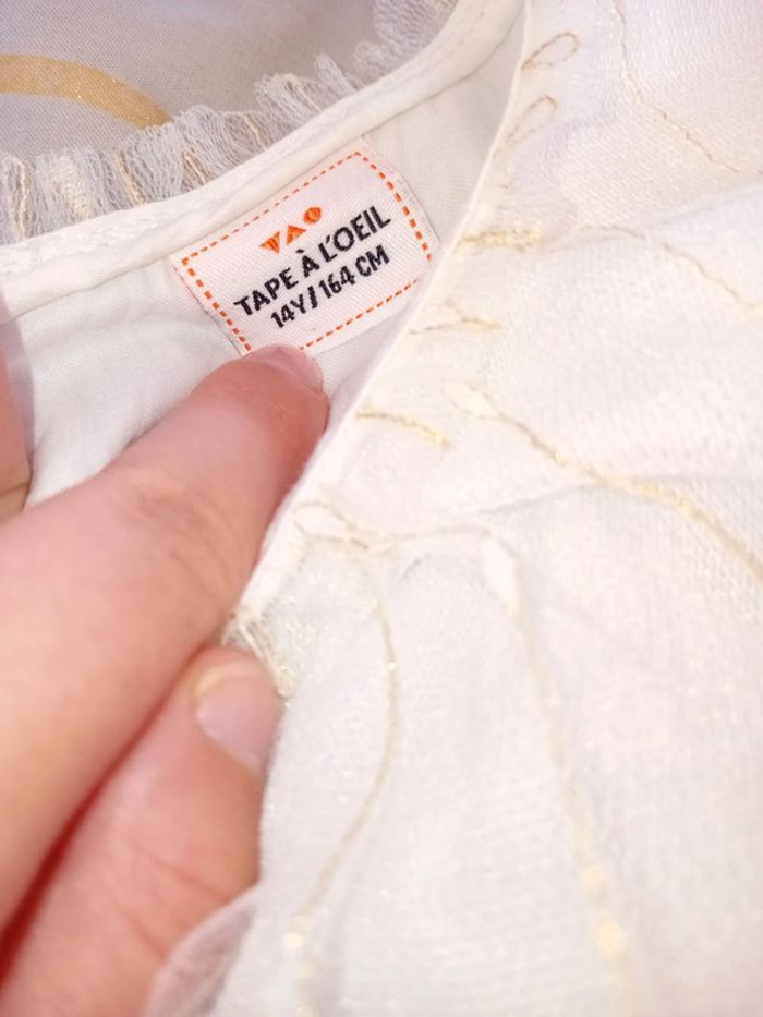 Robe blanche et doré taille 14 ans - photo numéro 4