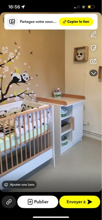 Lit évolutif bébé en lit junior + meuble table à langer AT4