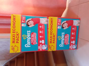 Lot de 2 Maxi Pack Pampers baby dry - 124 Pants - Taille 7