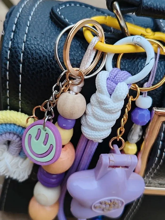 Bijou de sac porte clé Polly pocket vintage violet - photo numéro 5