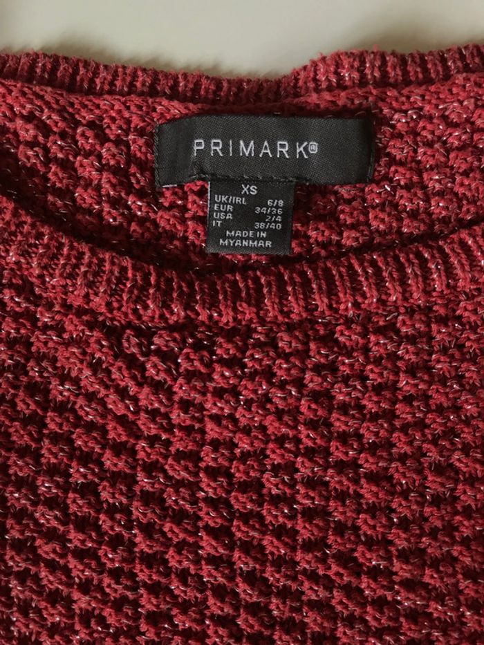 Pull vieux rose pailleté Primark T.XS TBE - photo numéro 2