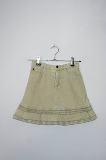 Jupe velours vert clair Okaou 5 ans