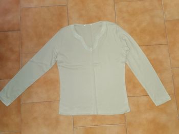 Pull vert clair broderie