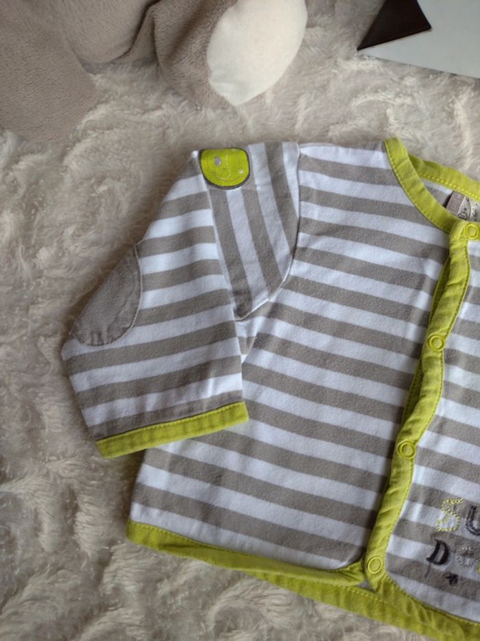 Gilet léger veste avec pressions Garçon 9 mois Super doudou Orchestra 100% coton - photo numéro 3