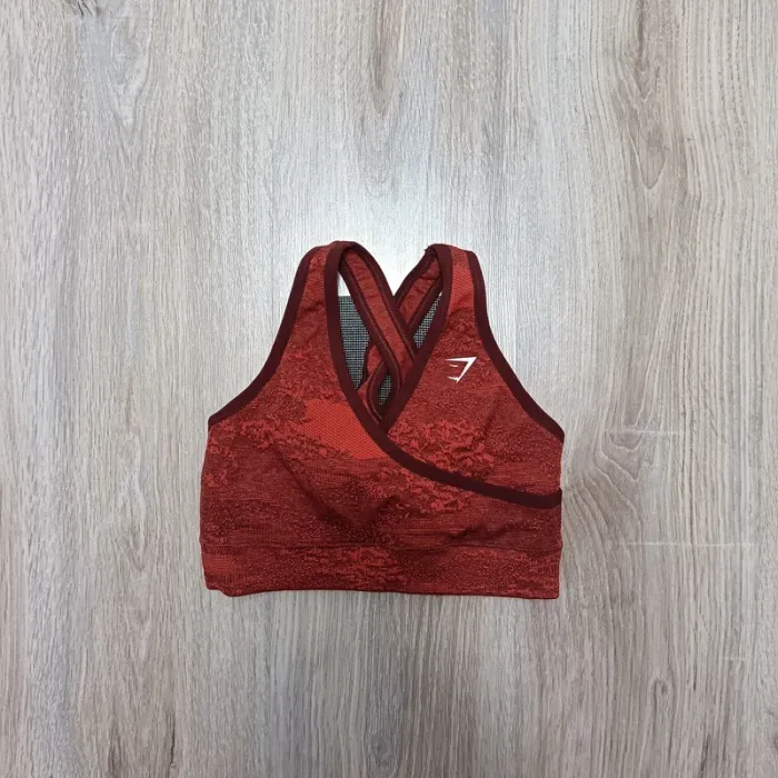 Ensemble gymshark femme Xs short + brassière orange sanguine - photo numéro 3