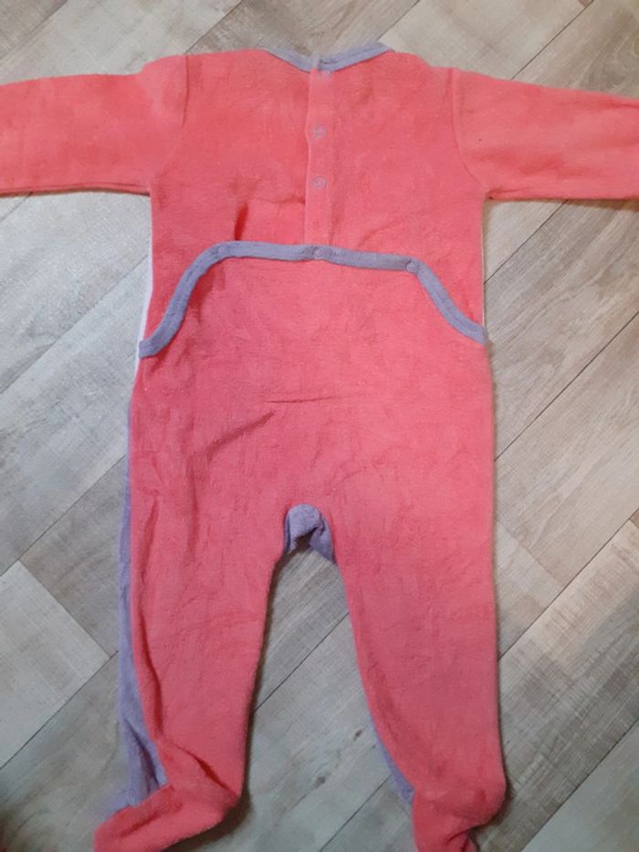 Pyjama velours fille violet rose hibou 12 mois - photo numéro 7
