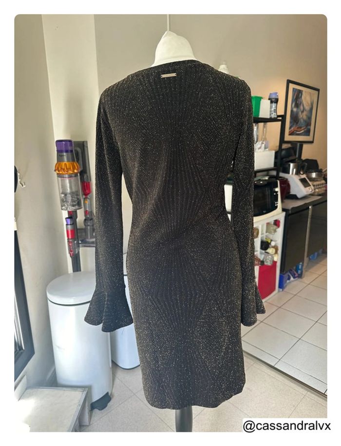 Robe métallisée en tricot extensible à manches cloche - Michael Kors - photo numéro 4