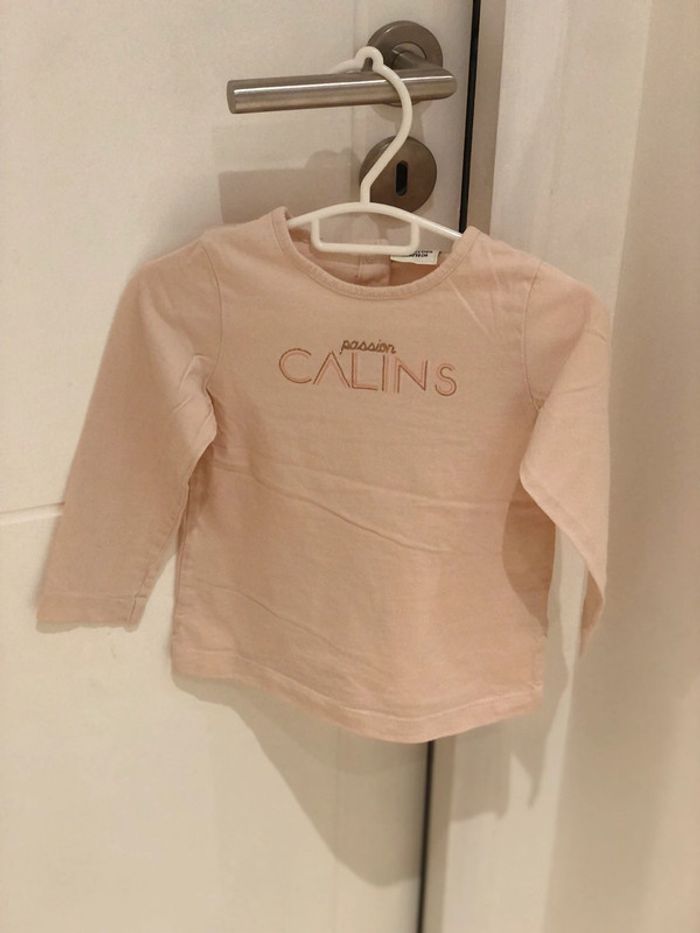 T shirt rose clair câlin