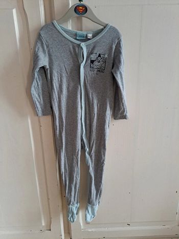 Pyjama fin et léger 1 pièce gris et bleu clair tazz 12/18mois 80cm