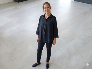 Chemisier ou blouse noir M avec dentelles Kaporal Neuf