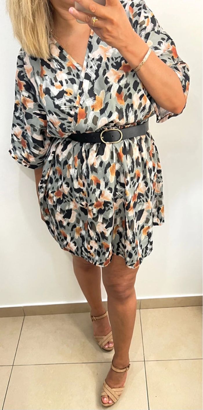 🌵Robe courte fluide à imprimé tacheté Taille - photo numéro 2