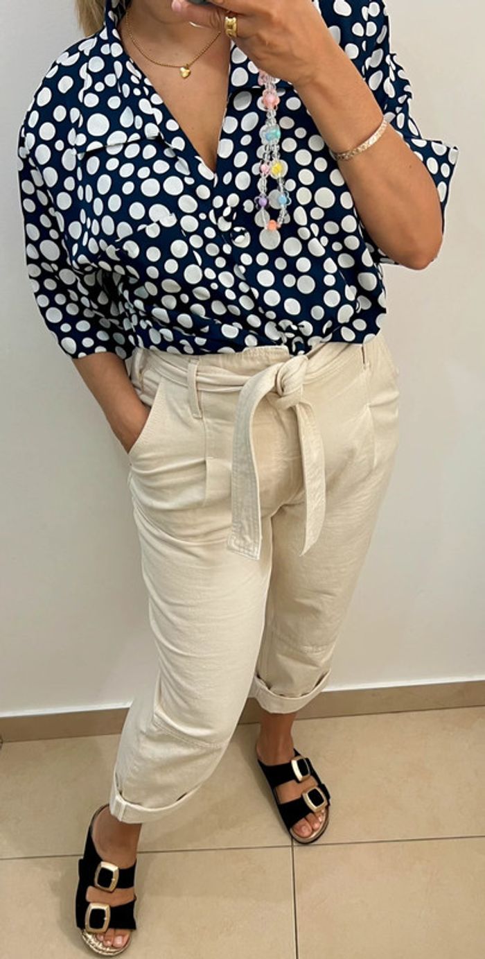 Chemise Rétro Imprimée Pois Taille 46 Burberrys - photo numéro 3