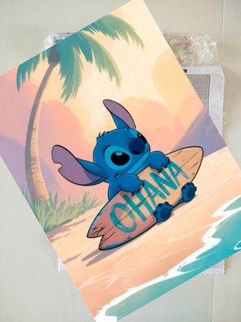 Diamond painting Stitch planche de surf Ohana #S347