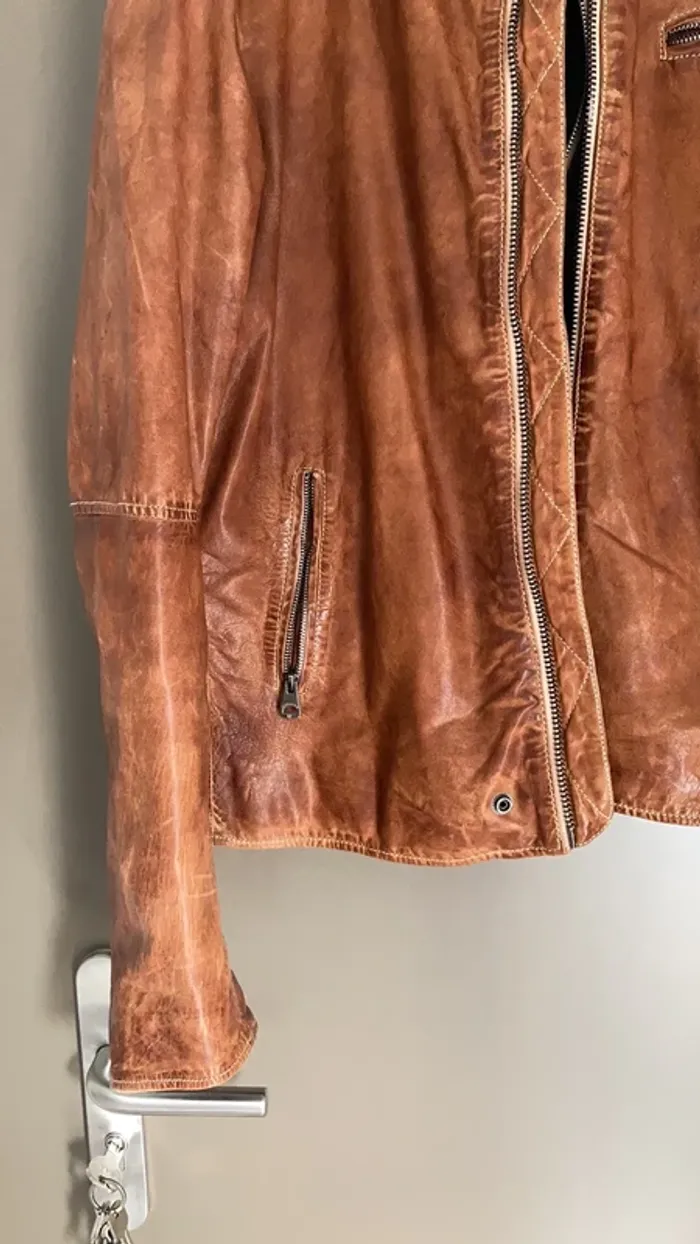 Blouson homme en cuir d’agneau camel XL Redskins - photo numéro 3