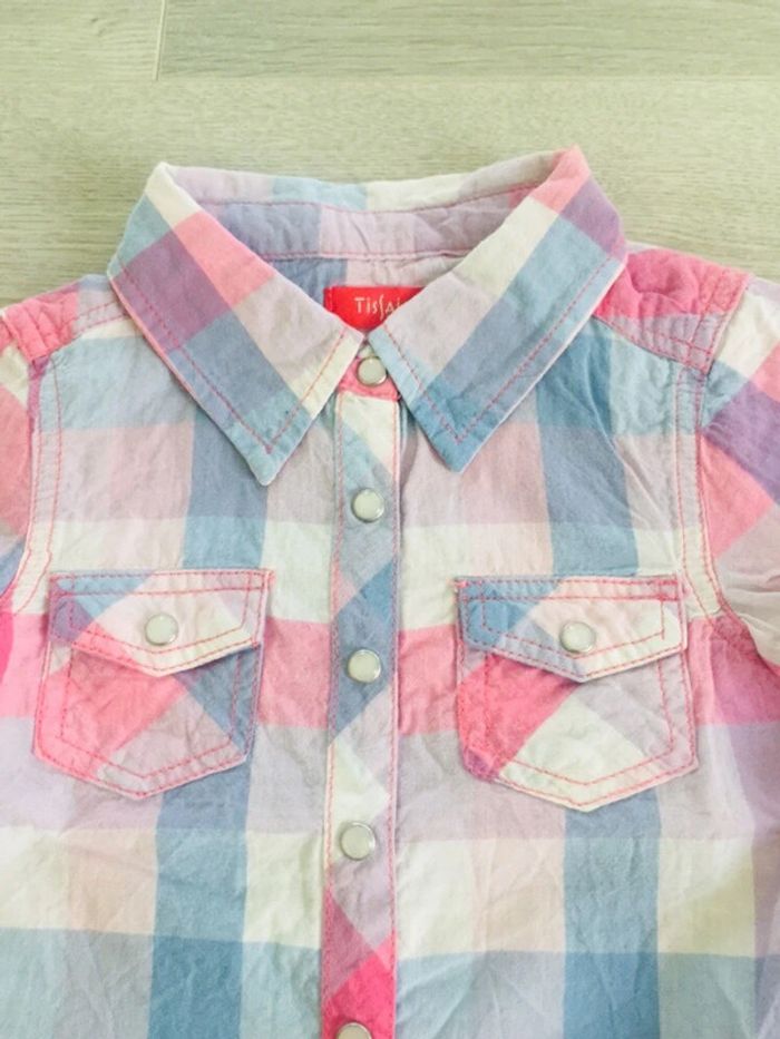 Chemise à carreaux fille 3 ans bûcheron rose - photo numéro 4