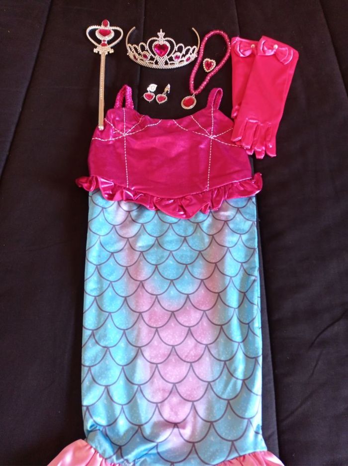 Déguisement sirène rose et bleu 4-5ans